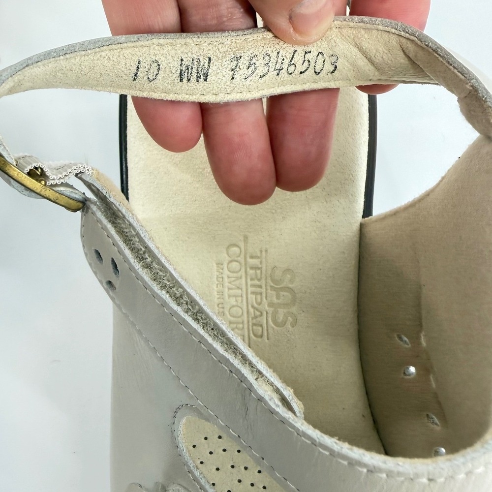 SAS Quatro Slingback Sandals Bone Leather Womens 10 WW (Double Wide) Comfort - Picture 8 of 10